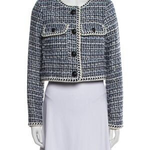 Christian Lacroix Navy and White Tweed Blazer